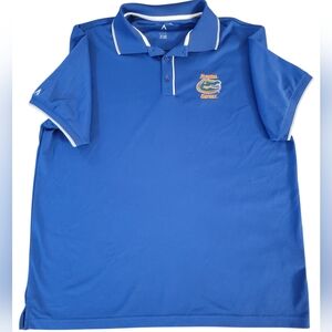 Antigua University of FL Gators Blue Polo Shirt with Logo Size Large PRE-OWNED